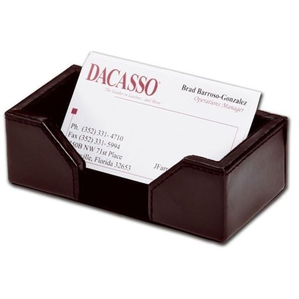 Dacasso Dacasso A3607 Dark Brown Bonded Leather Business Card Holder A3607 - main